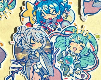 Hatsune Miku Colorful Stage Inspired Sticker Collection | Water Resistant Die Cut Vinyl Sticker