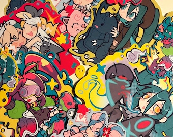 Pokemikus! Hatsune Miku Inspired Sticker Collection | Water Resistant Die Cut Vinyl Sticker