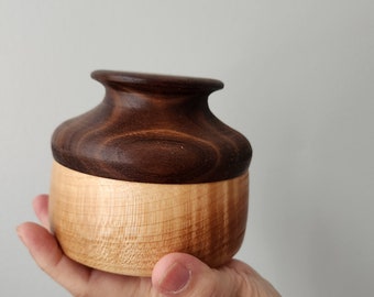 Wooden container with lid