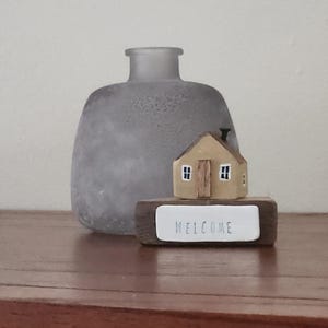 Hand-Painted Wooden House: Coastal Home Decor
