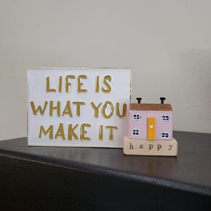Hand-Painted Wooden House: Coastal Home Decor