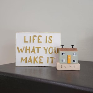 Hand-Painted Wooden House: Coastal Home Decor