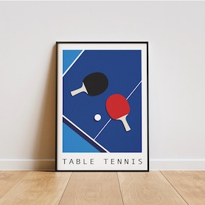 Table Tennis Wall Art, Minimalist Ping Pong Poster, Sports Wall Decor, Modern Art Print for Game Room, Instant Download