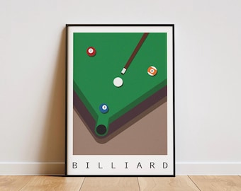 Minimalist Billiards Print: Modern Game Room Decor (Digital Download)