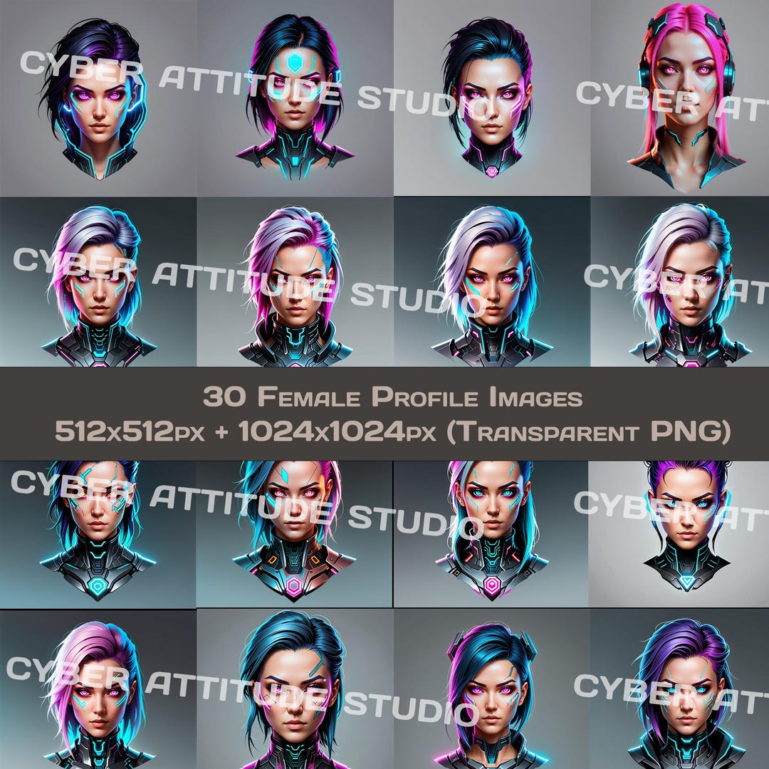 Digital Girl Gamer Profile Picture Twitch Avatar Design Discord Profile ...