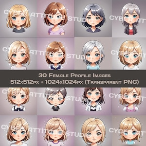 Digital Girl Profile Picture Twitch Avatar Design Discord Profile Art Design Chibi Anime Style Profile Picture