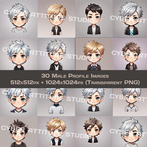 Digital Male Profile Picture Twitch Avatar Design Discord Profile Art Design Chibi Anime Style Profile Picture