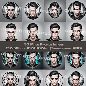 Male Digital Gamer Profile Picture Twitch Avatar Design Discord Profile Picture Design Gothic PFP
