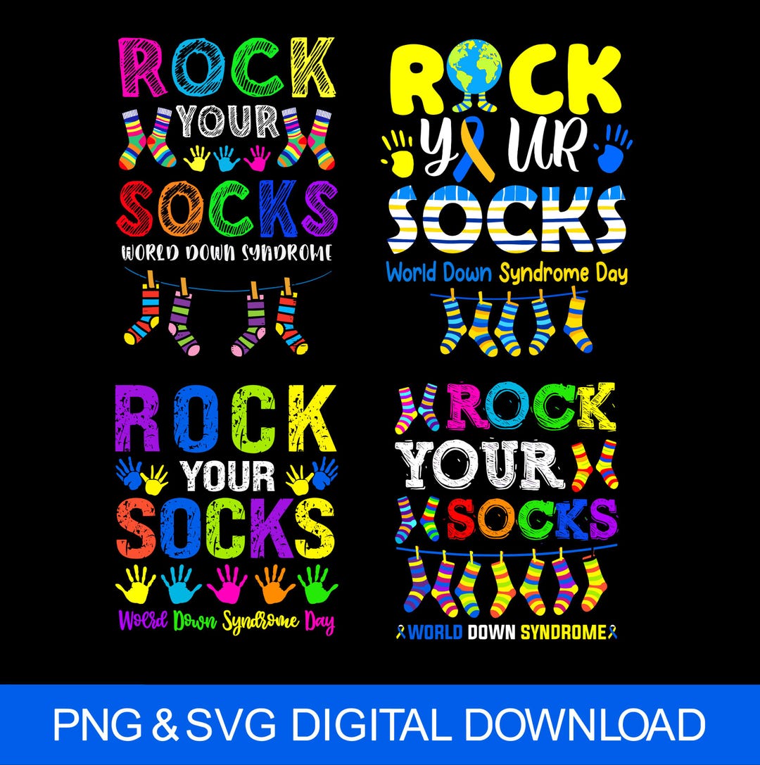 World Down Syndrome Day Bundle SVG PNG, Rock Your Socks Awareness ...