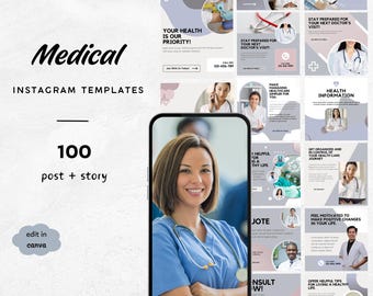 Medical Instagram Post & Story Template,Healthcare Care Clinic Template,Medical Business Post,Medical Service, Professional Medical Template
