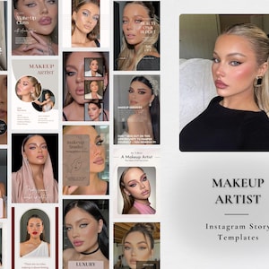 Makeup Artist Instagram Story Templates, Beauty Salon Social Media,MUA Templates, Makeup Artist Branding,Instagram Stories for Makeup Studio