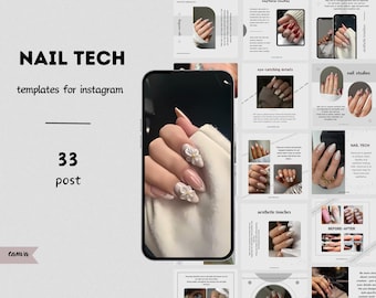 Nail Tech Instagram Post Templates, Nail Artist Instagram Post, Manicure Beauty Studio, Nail Tech Instagram Brand, Aesthetic nail studio