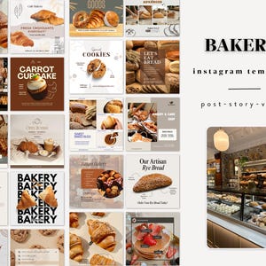 Bäckerei Instagram Post - Story - Video Vorlage, Bäckerei und Konditorei Vorlage, Gebäck Business Branding, Cafe IG Posts, Cake Shop Instagram