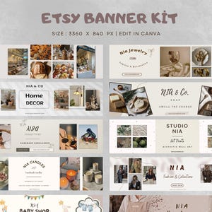 Etsy Banner Template Pack, Etsy Shop Banners, Etsy Shop Kit, Etsy Banner Mockups, Etsy Shop Pack, Etsy Store Pack, Etsy Branding, Canva