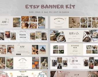 Etsy Banner Template Pack, Etsy Shop Banners, Etsy Shop Kit, Etsy Banner Mockups, Etsy Shop Pack, Etsy Store Pack, Etsy Branding, Canva
