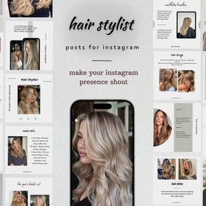 Hair Stylist Instagram Post Template, Templates For Hairdressers, Hairstylist Social Media Branding, Hair Salon Posts, Hair Care Hairstylist