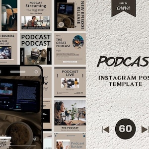 Podcast Instagram Post Template | MRR/PLR Digital Product Template | Post Template For Podcast | Instagram Templates Canva Editable | Canva