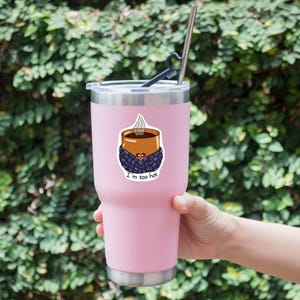 Coffee Sticker | Cute Latte Art | Waterproof Vinyl Stickers for Waterbottle, Mugs, Laptops & Notebooks