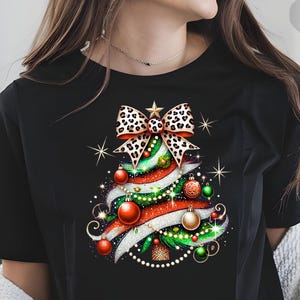 Sparkle Christmas Tree DTF Transfer: Holiday Iron-On