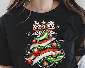 Sparkle Christmas Tree DTF Transfer: Holiday Iron-On