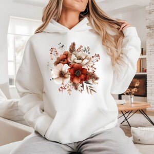 Fall Floral Bouquet DTF Transfer: Vintage Autumn Flower Shirts, Bags, More, Design bild 2