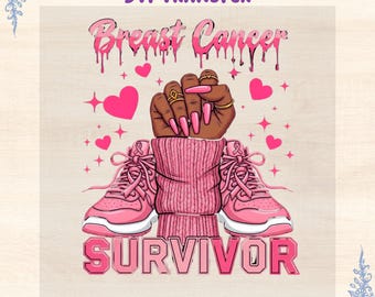 Transferencia de superviviente de cáncer de mama DTF: Planchado de concienciación de octubre rosa