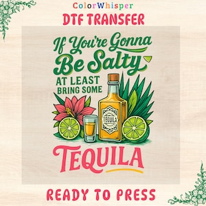 Funny Summer Tequila DTF Transfer: DIY Holiday Shirt Design Iron On