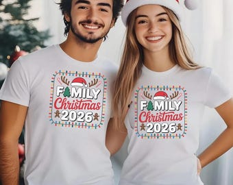 Family Christmas 2026 DTF Transfer, Holiday Lights, Matching Shirts (Ready to Press)