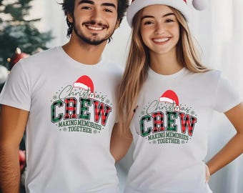 Christmas Crew DTF Transfer, Matching Christmas, Xmas Buffalo Plaid Iron On, Ready to Press