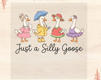 Transferencia Silly Goose Summer Vibes DTF (Lista para imprimir)