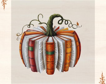 Pumpkin Book DTF Transfer: Fall Shirt Iron-On, DIY Apparel