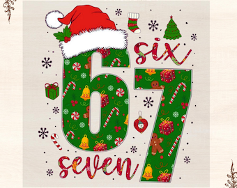 Six Seven Christmas DTF Transfer: Funny Holiday Iron-On Design