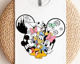 Transferencia termoadhesiva Disney Minnie Friends, para camisetas infantiles, lista para planchar.