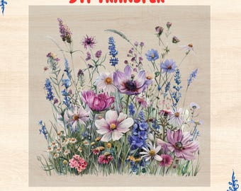 Wildflowers DTF Transfer: Pastel Floral Spring Design