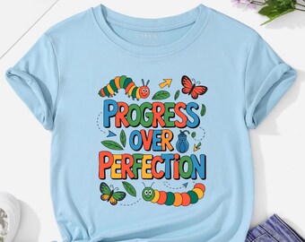 Progress Over Perfection Teacher DTF Transfer, Back To School Shirt Iron On, DIY