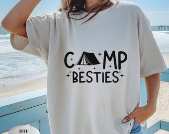 Diseño de tienda de campaña Camp Besties, listo para usar, para camisetas, bolsos y proyectos de bricolaje.