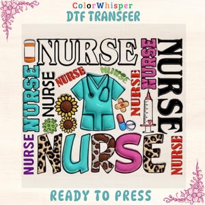 Nurse DTF Transfer: Retro Nurse Life Iron On, DIY Apparel