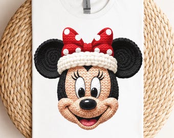 Diseño de Minnie Mouse con efecto de punto, transferencia digital (lista para planchar)