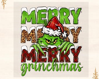 Merry Grinchmas DTF Transfer: Christmas Shirt Design Iron-On, DIY Holiday Shirt