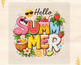 Hola Verano Flamingo Bebida de Coco Transferible (Lista para Prensar)