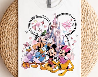 Impresión digital DTF del castillo de Mickey y sus amigos (lista para imprimir)