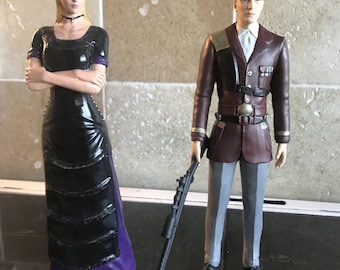 Estatua de resina de Alexia y Alfred Ashford de Resident Evil hecha a mano (30 cm)