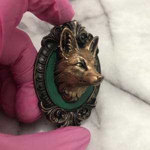 Marco de zorro gótico – Arte mural de zorro del bosque en 3D – Decoración de bosque encantado – Mini marco ornamentado de 7,62 cm, 15,24 cm y 20,32 cm – Regalo de estilo hada oscura – Arte para amantes de los zorros