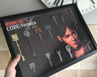 Colección de llaves de Resident Evil Code Veronica. Tamaño A3