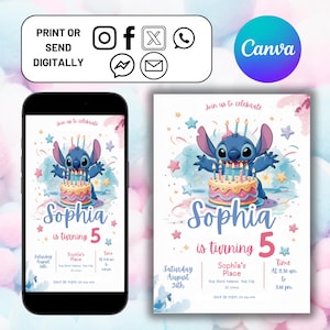 Modèle d'invitation d'anniversaire de point modifiable, invitations de fête d'anniversaire imprimables, carte d'anniversaire numérique d'enfants pour garçons et filles Evite