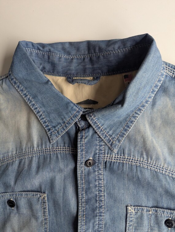 Schott NYC Western Denim Shirt Large - Etsy Canada