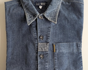 Armani Jeans 002 Indigo Serie Denim Shirt Large