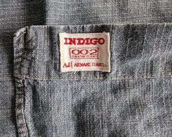 Armani Jeans 002 Indigo Serie Denim Shirt Large - Etsy