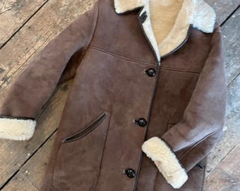 Casaco feminino de pele de carneiro Nurseys, tamanho 36 - Vintage
