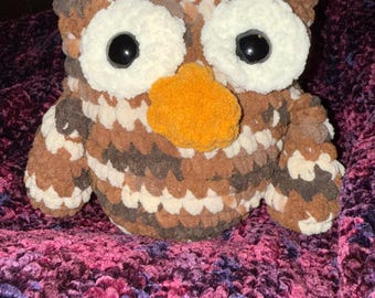 Soft Squishy Owl: Handmade Plush Toy, 8"